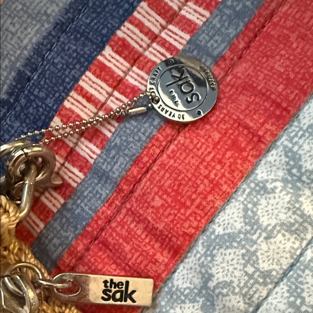 The Sak Tan Crochet Crossbody Bag with Multicolor Tassels - Picture 2 of 5